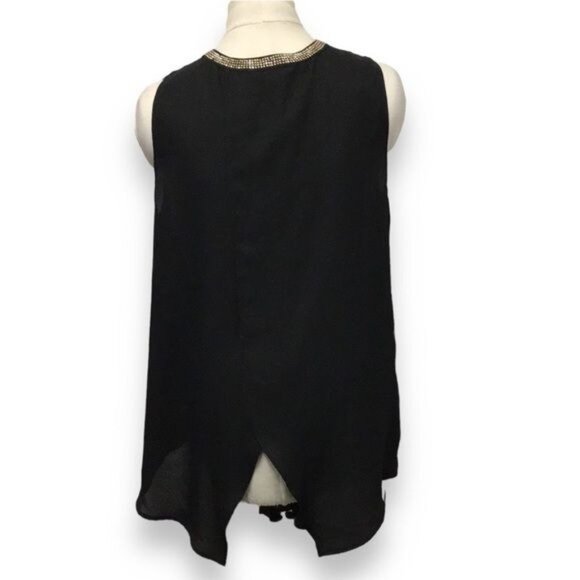 Rachel Roy Women’s Sleeveless Crewneck Button Down Draped Back Blouse, size M - Picture 4 of 11